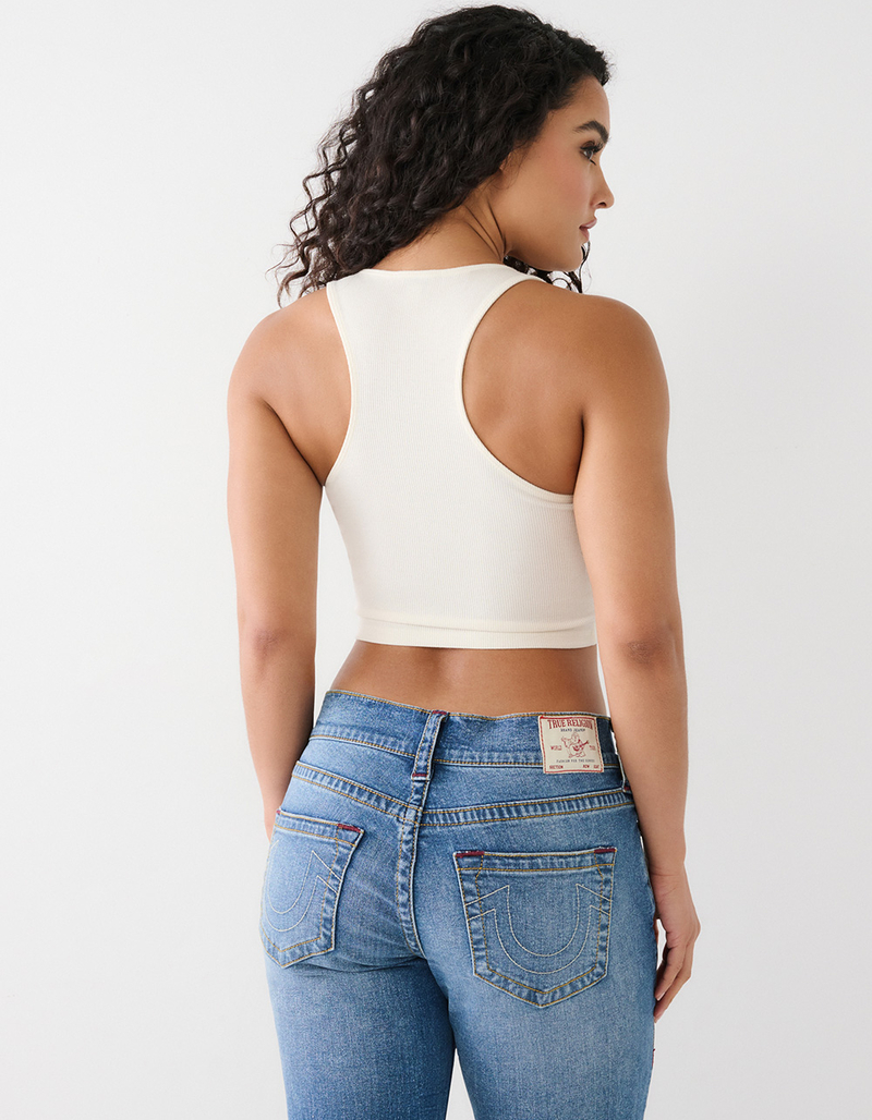 TRUE RELIGION Notch Crop Logo Womens Tank Top image number 1