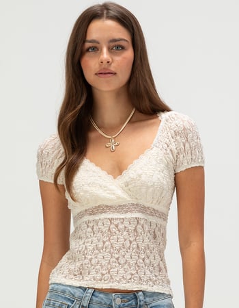 FULL TILT Womens Lace Top Alternative Image