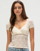 FULL TILT Womens Lace Top image number 2