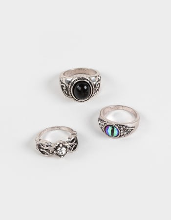 FULL TILT 3 Pack Snake Eye/Stone Ring Set Primary Image