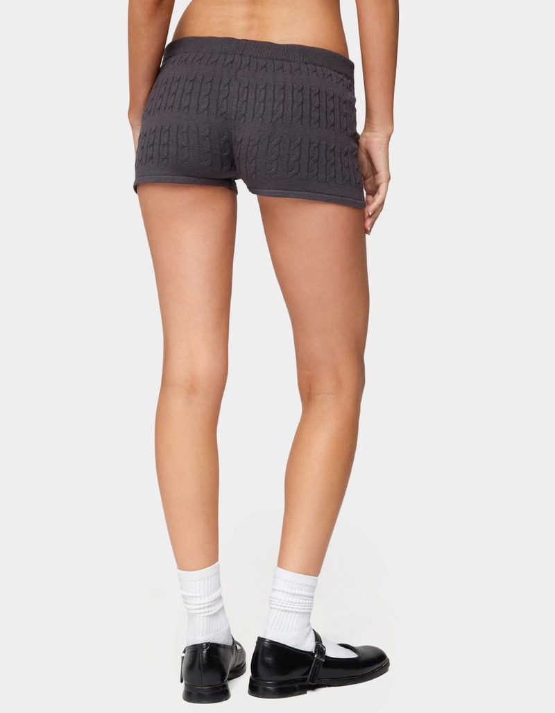EDIKTED Nella Cable Knit Shorts image number 2