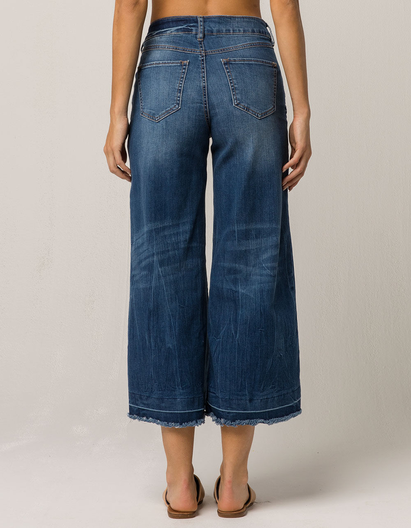 REWASH Crop Wide Leg Womens Ripped Jeans image number 2
