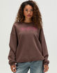 RSQ Womens Hibiscus Embroidered Crewneck Sweatshirt image number 1