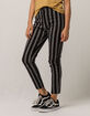 IVY & MAIN Stripe Black & White Womens Crop Pants image number 1