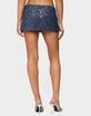 EDIKTED Sora Sequin Denim Mini Skort image number 3