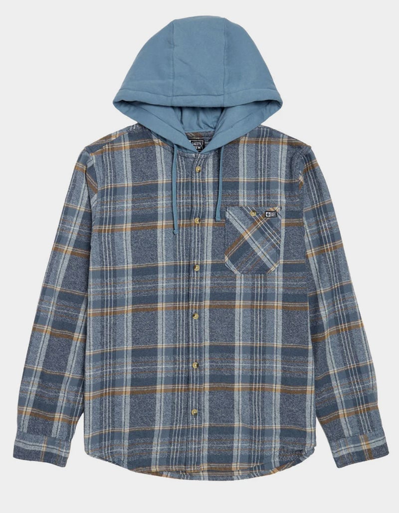 SALTY CREW Whitewash Mens Hooded Flannel image number 0