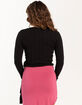 RSQ Womens Pointelle Rib Wrap Top image number 4