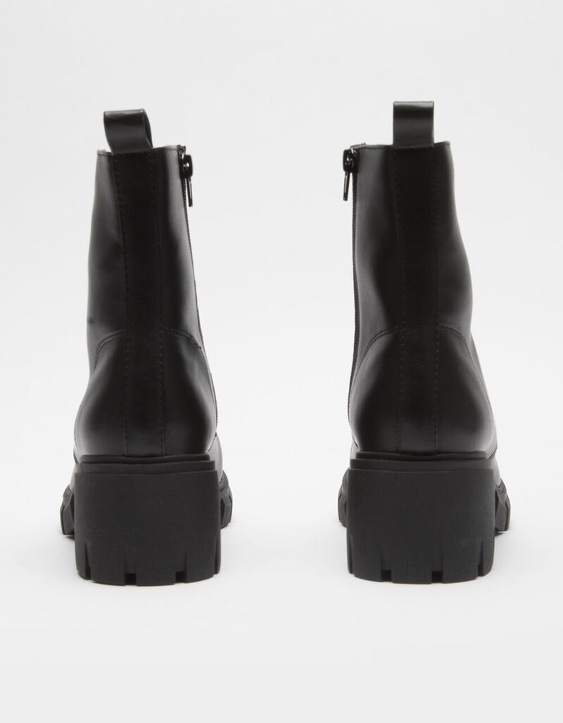 SODA Lug Sole Lace Up Womens Black Boots - BLACK - 397555100