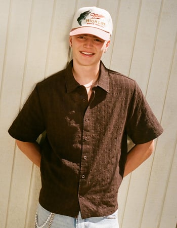RSQ Mens Textured Button Up Shirt Primary Image