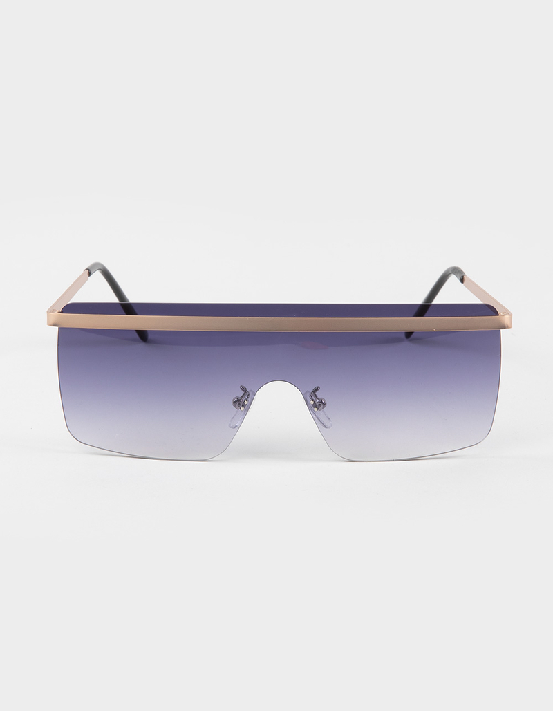RSQ Brushed Metal Shield Sunglasses image number 1