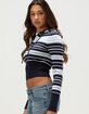 RSQ Womens Stripe Zip-Up Hooded Sweater image number 3