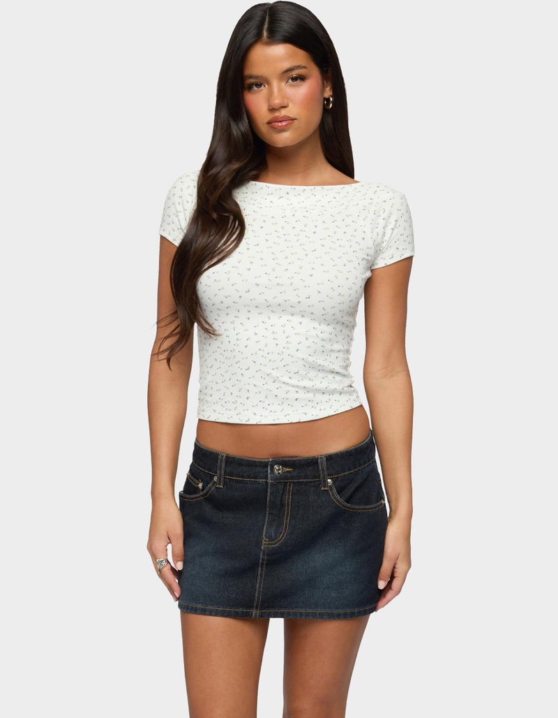 EDIKTED Raglan Boat Neck Floral Top image number 0