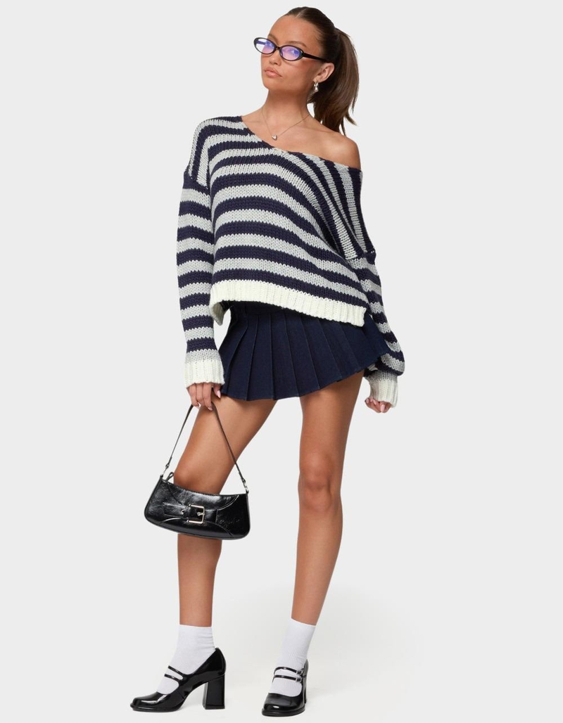 EDIKTED Eugenie Oversized Striped Knit Sweater image number 4