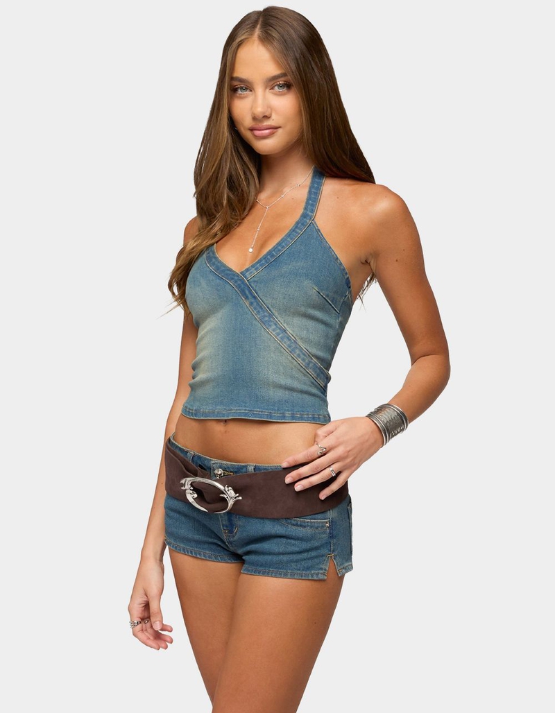 EDIKTED Cecie Denim Halter Top image number 1