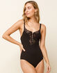 WEST OF MELROSE Lace Get Real Sleeveless Black Bodysuit image number 2