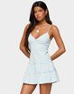 EDIKTED Tiered Ruffle Striped Mini Dress image number 1
