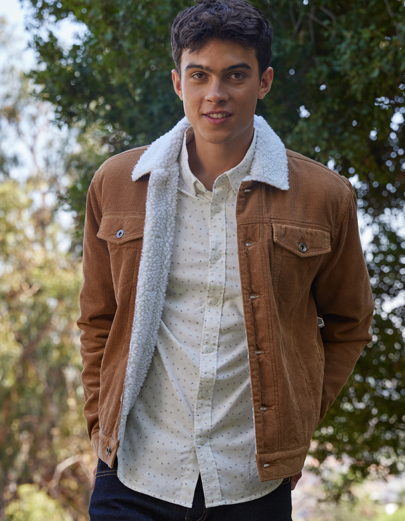 RSQ Mens Sherpa Lined Corduroy Jacket image number 0