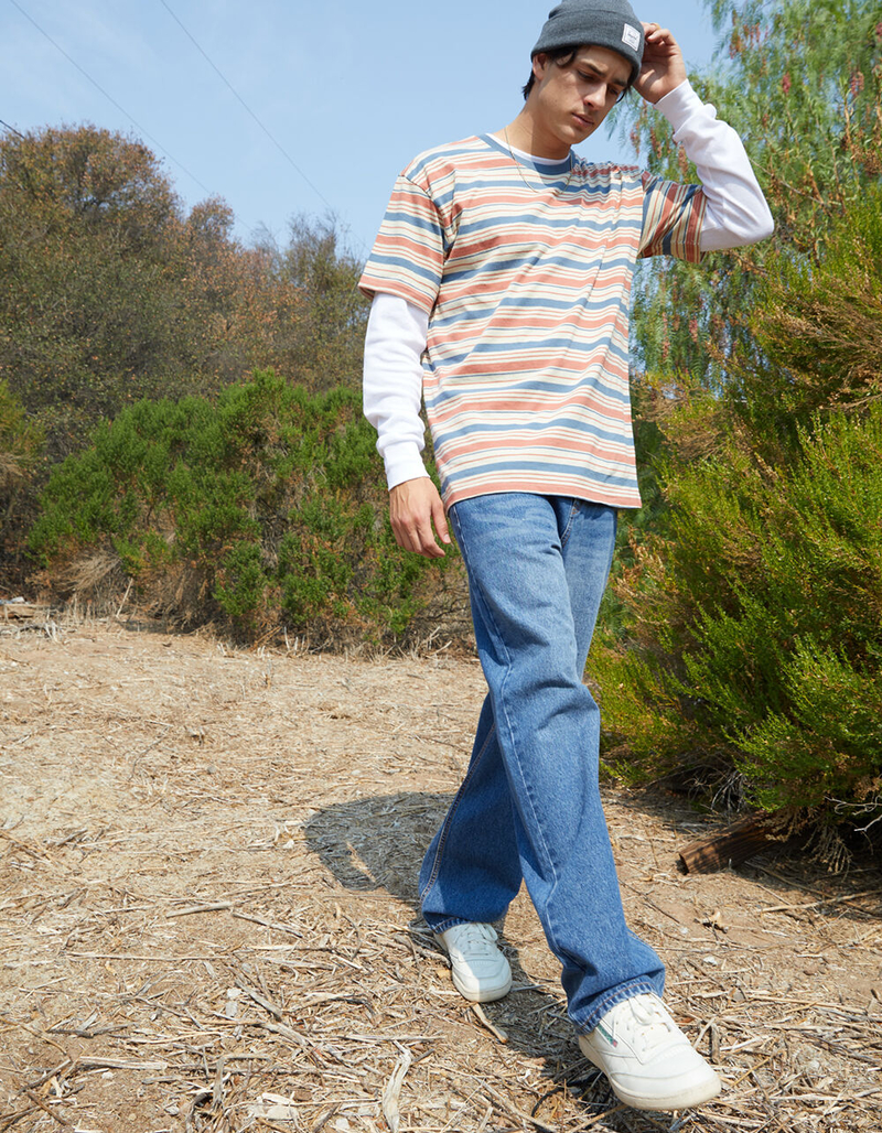 RSQ Mens Loose Skate Medium Stone Jeans image number 0