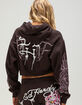 ED HARDY Pink Leopard Womens Crop Hoodie image number 2