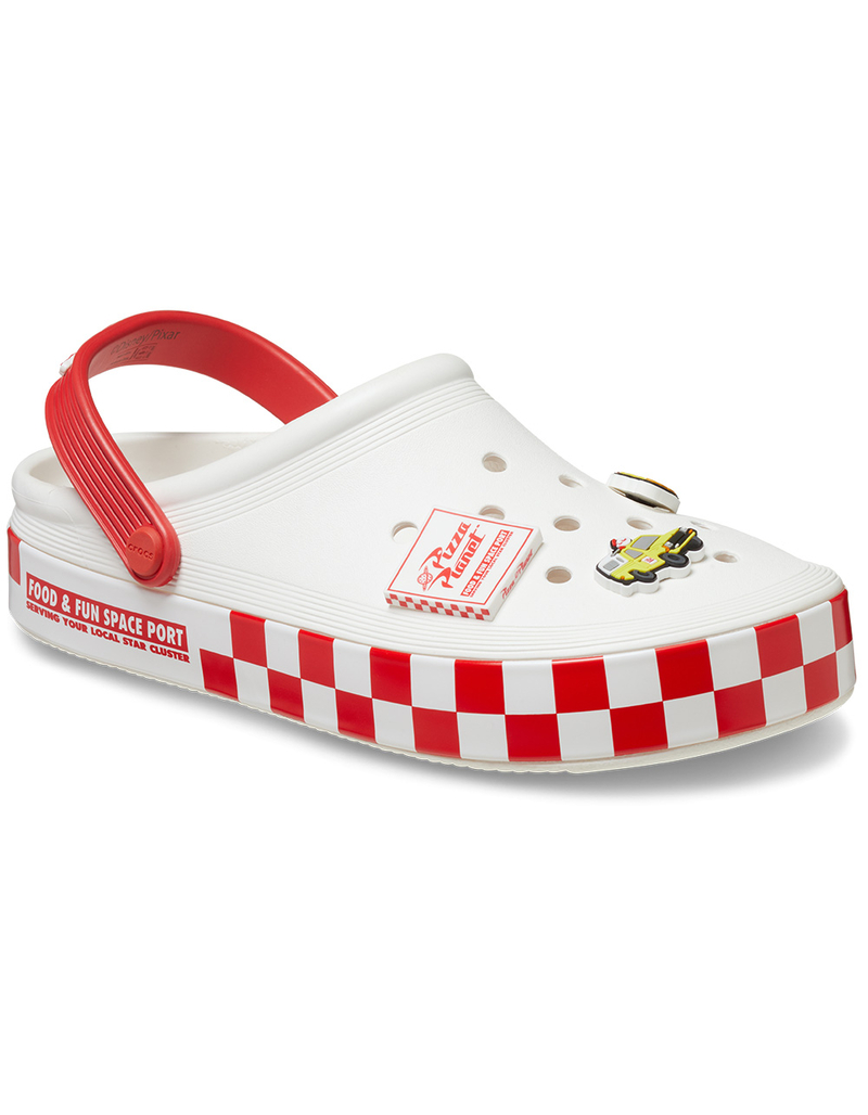 CROCS x Disney Pixar Toy Story Pizza Planet Off Court Clogs image number 1