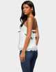 EDIKTED Netta Lacey Strapless Satin Effect Top image number 3