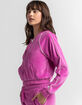 RSQ Womens Piped Velour Zip Up Jacket image number 2