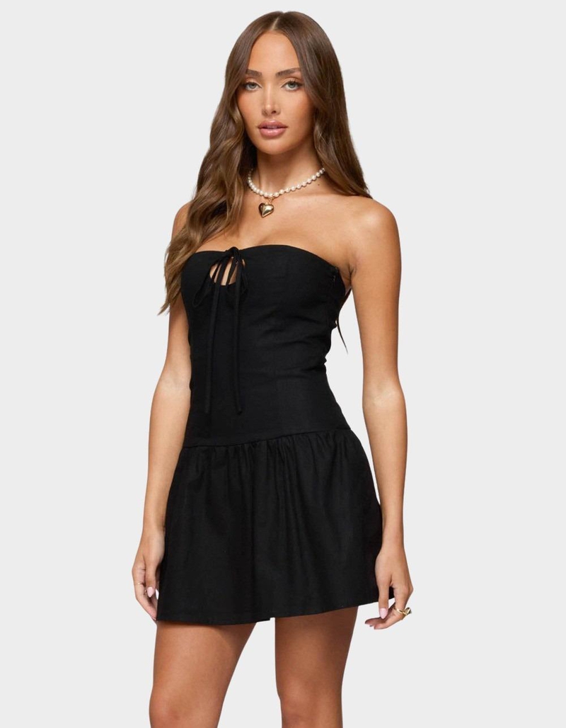 EDIKTED Cecelie Strapless Drop Waist Mini Dress image number 1