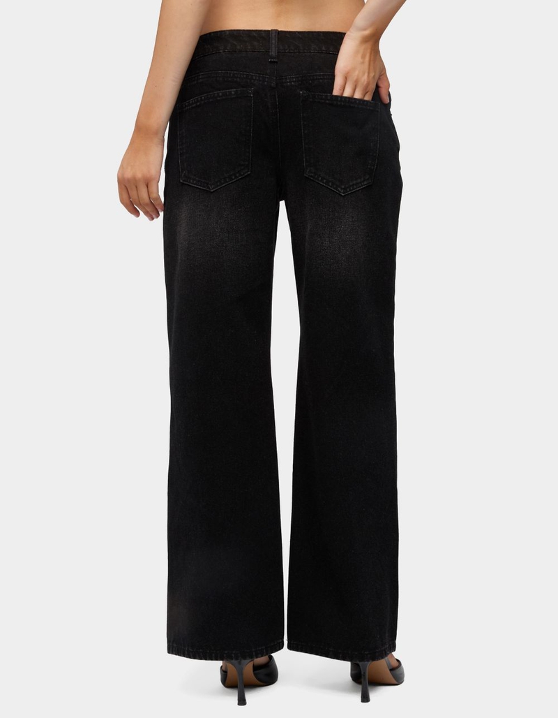 EDIKTED Petite Raelynn Washed Low Rise Baggy Jeans image number 2