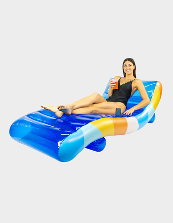 POOLCANDY Good Vibes Deluxe Inflatable Pool Chaise Lounger Primary Image