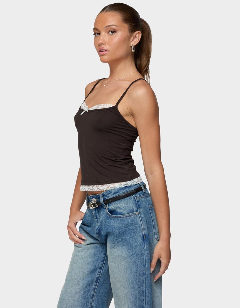 EDIKTED Adriel Contrast Lacey Tank Top image number 1