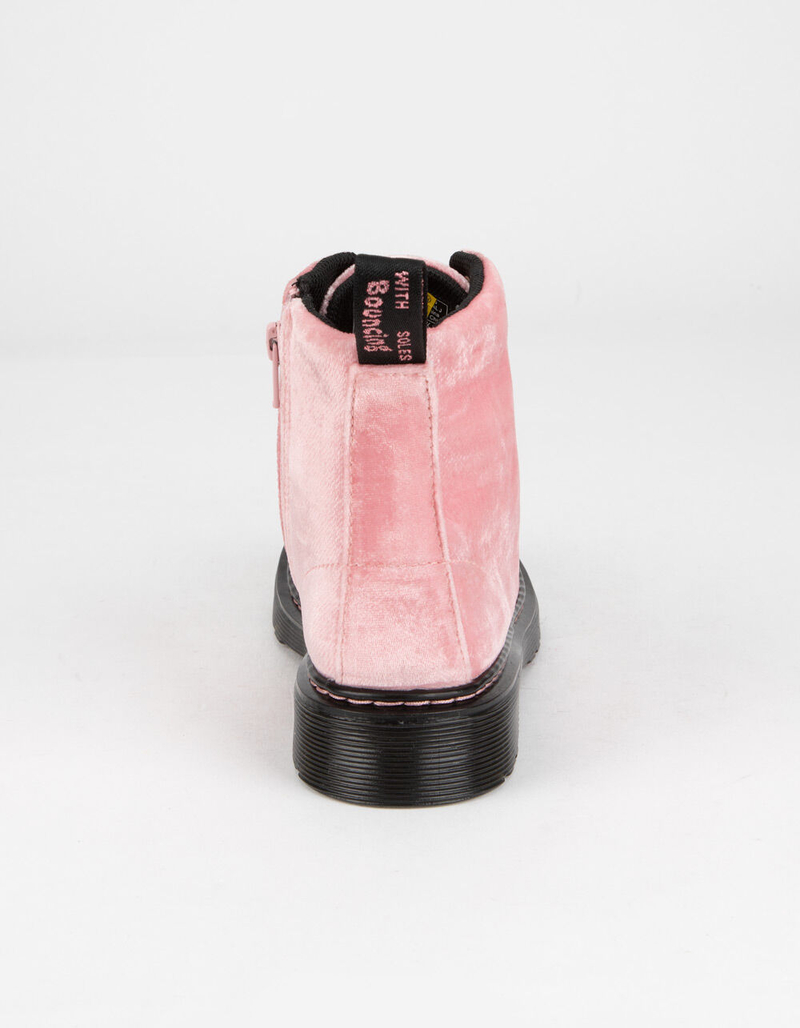 DR. MARTENS Junior 1460 Pascal Velvet Girls Pink Boots image number 3