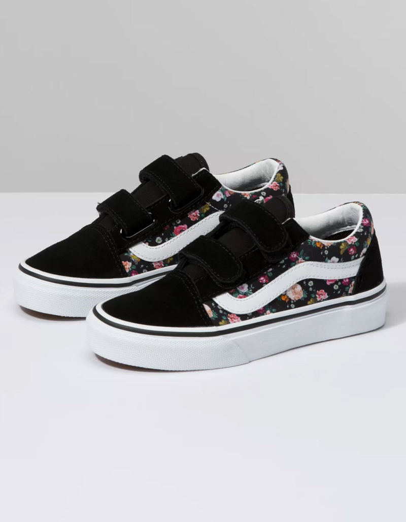 VANS Old Skool V Garden Floral Girls Velcro Shoes image number 1
