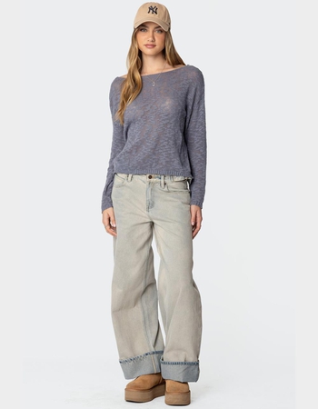 EDIKTED Bri Oversized Boat Neck Sweater Alternative Image