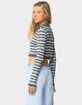 EDIKTED Giulia Stripey Ribbed Knit Top image number 5