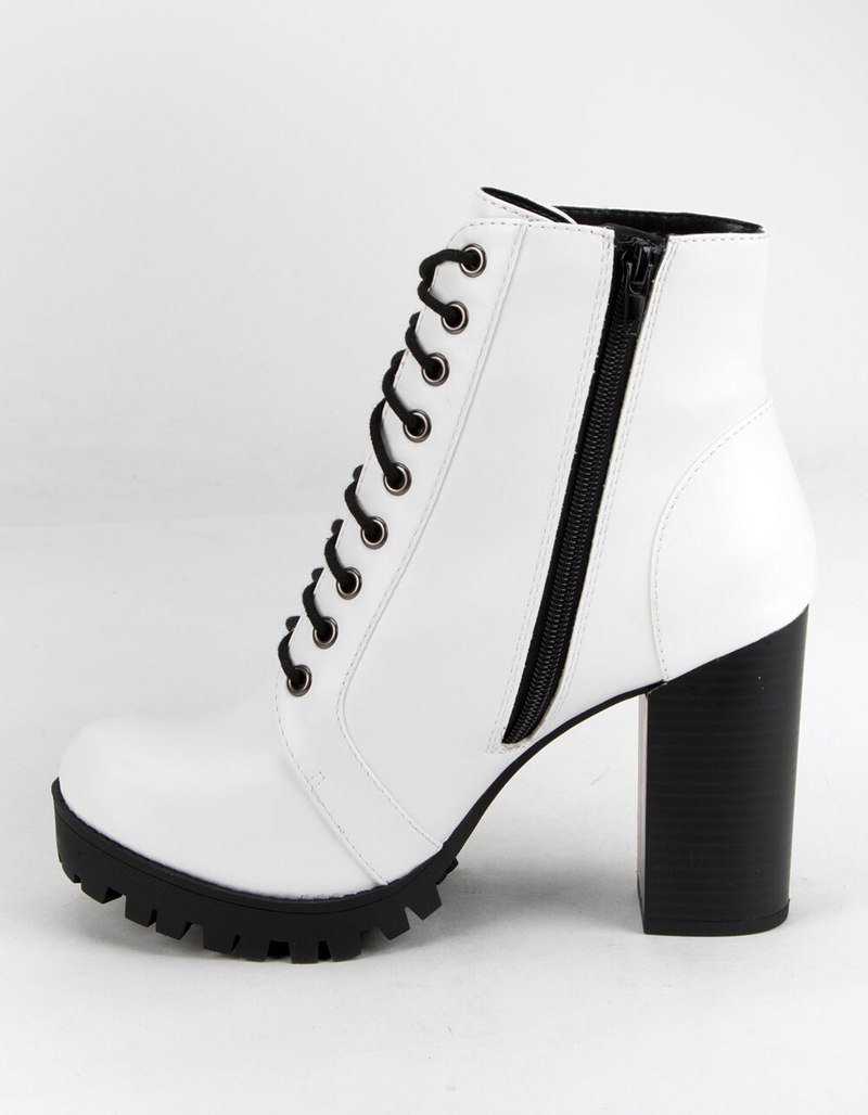 SODA Lace Up Womens Heeled Booties image number 2