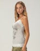 FULL TILT Graphic Womens Long Lace Trim Cami image number 3