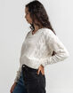 POOF Womens V Neck Cable Sweater image number 2