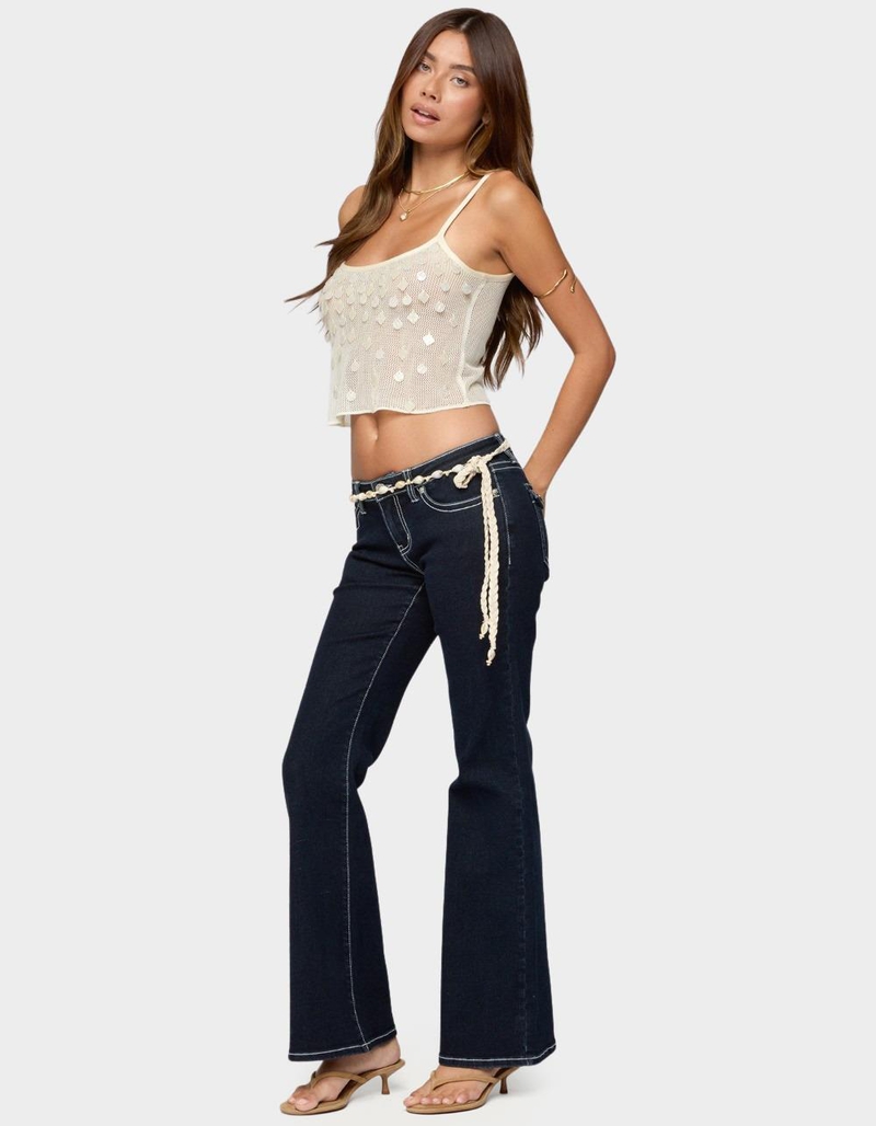 EDIKTED Louis Contrast Low Rise Jeans image number 3