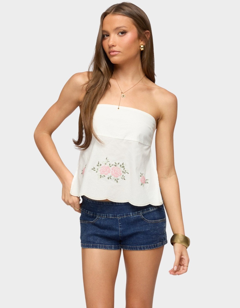 EDIKTED Shiri Floral Embroidered Backless Top image number 0