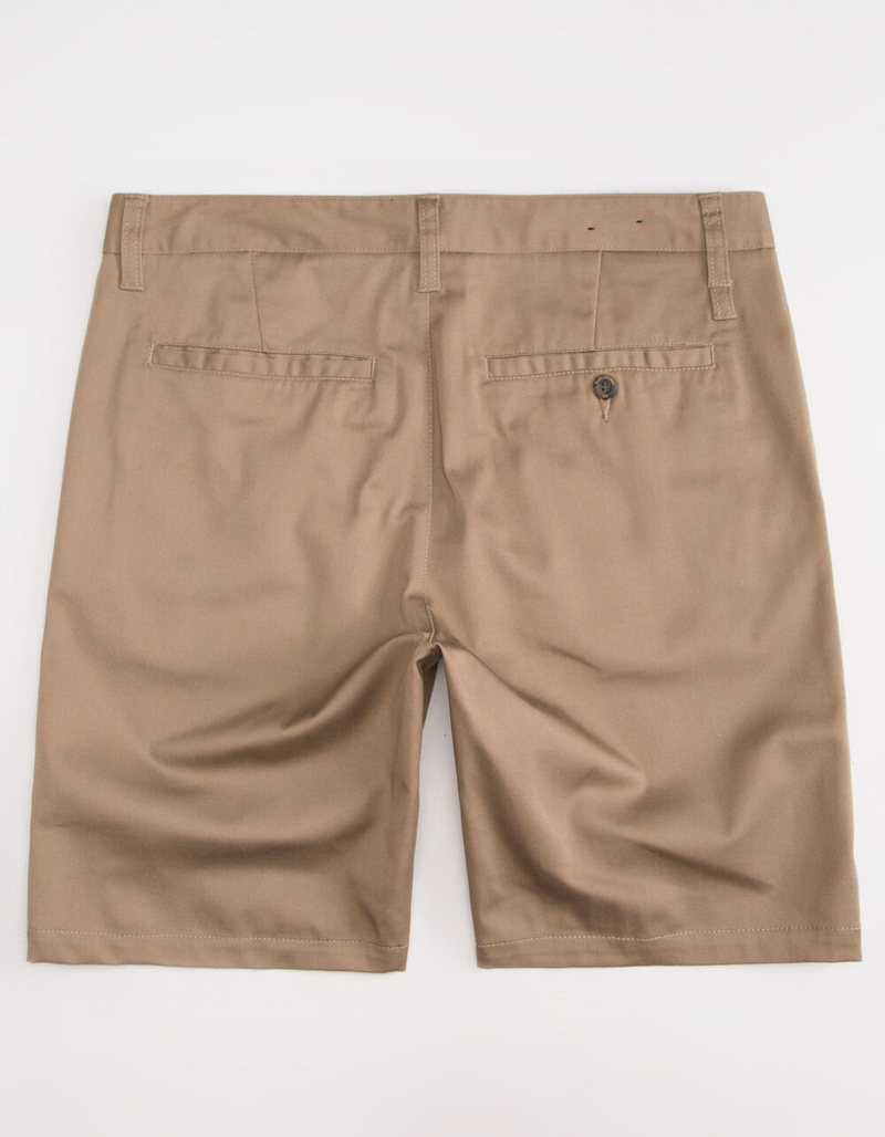 BLUE CROWN Slim Dark Khaki Mens Chino Shorts image number 1