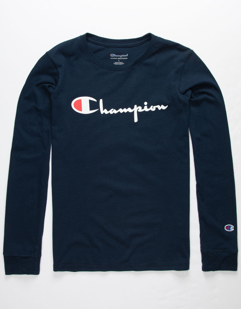 CHAMPION Heritage Script Navy Boys T-Shirt image number 1