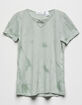 WHITE FAWN Cross Front Tie Dye Sage Girls Tee image number 1