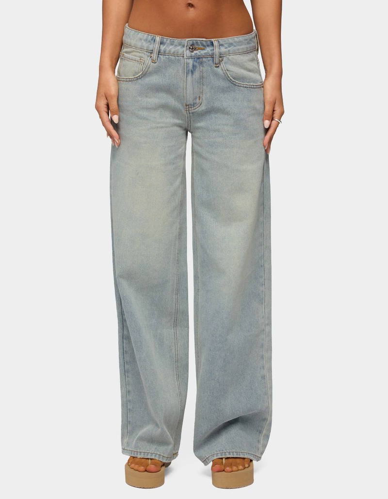 EDIKTED Quintie Mid Rise Straight Leg Jeans image number 0