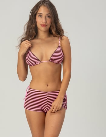 DAMSEL Womens Stripe Micro Cover Up Shorts Primary Image