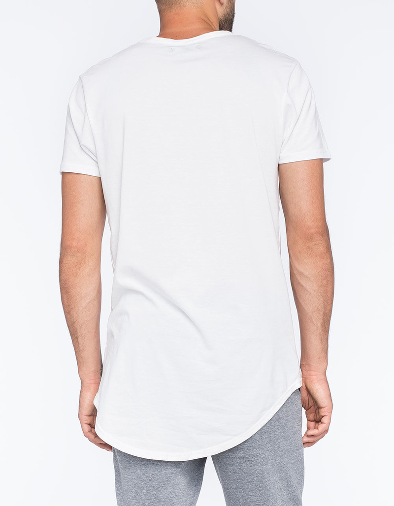 ELWOOD Curved Hem White Mens Tall Tee image number 4