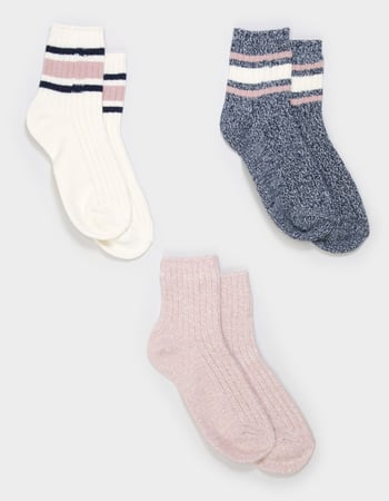 FULL TILT 3 Pack Varsity Womens Midi Crew Socks FULL TILT 3 Pack Varsity Womens Midi Crew Socks Primary Image