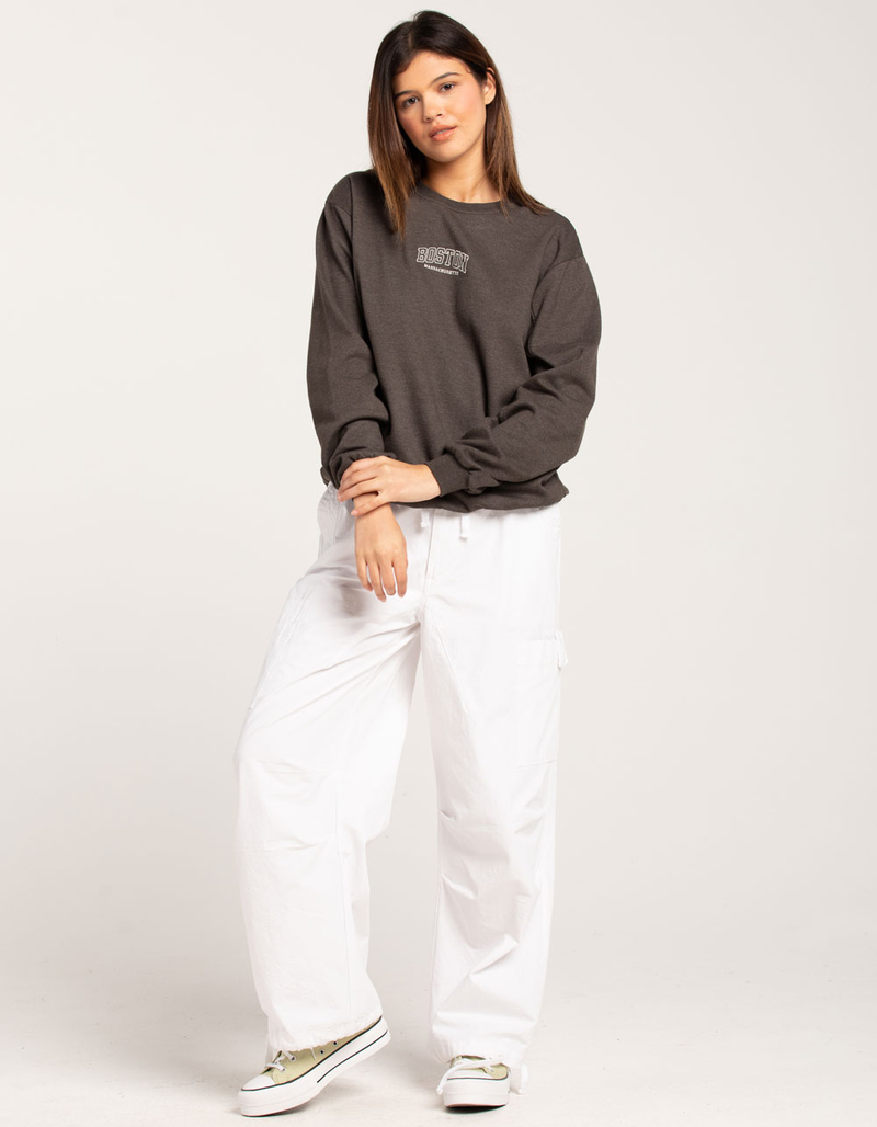 FULL TILT Boston Massachusetts Womens Embroidered Crewneck Sweatshirt image number 3