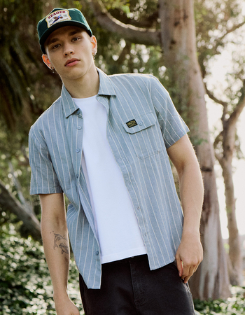 RVCA Dayshift Stripe II Mens Button Up Shirt Primary Image