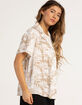FULL TILT Tropical Floral Womens Boyfriend Shirt image number 2
