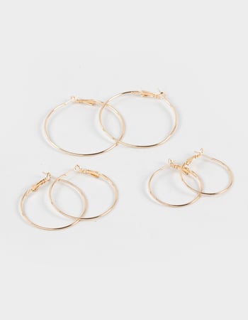 FULL TILT 3 Pack Thin Hoop Earrings Primary Image